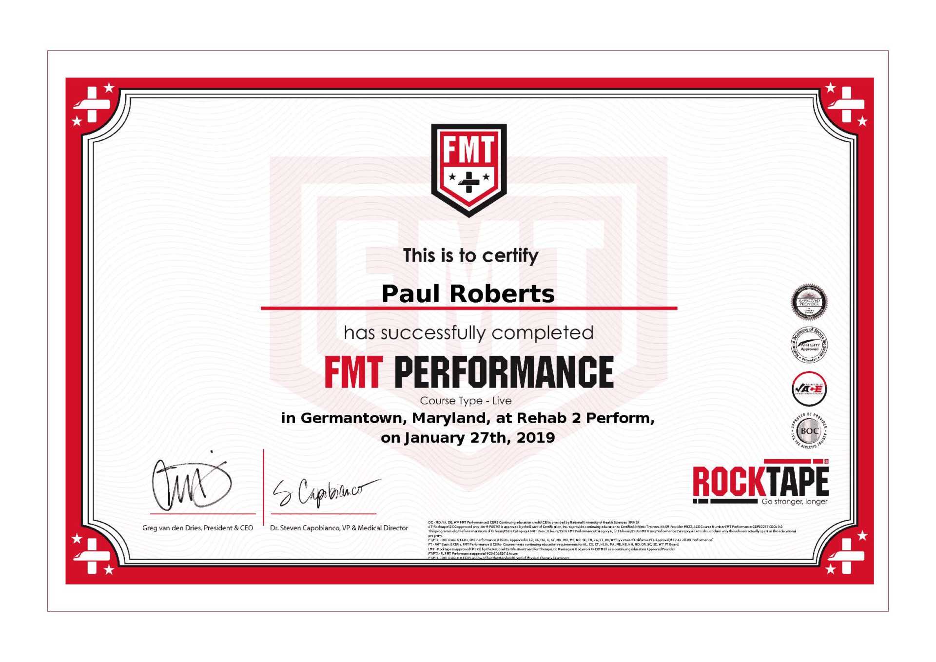 FMT Advanced Certification