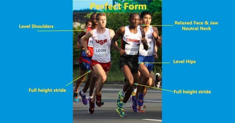 Running 20 miles pros demonstrate near perfect form reducing Injuries