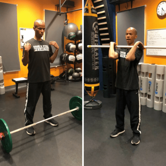 Darren on the Barbell Power Clean Receiving Position