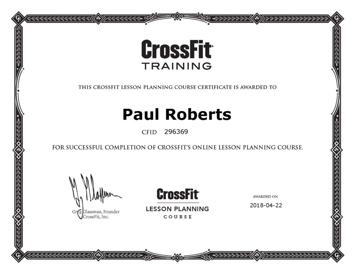 CrossFit Lesson Planning Course Certification