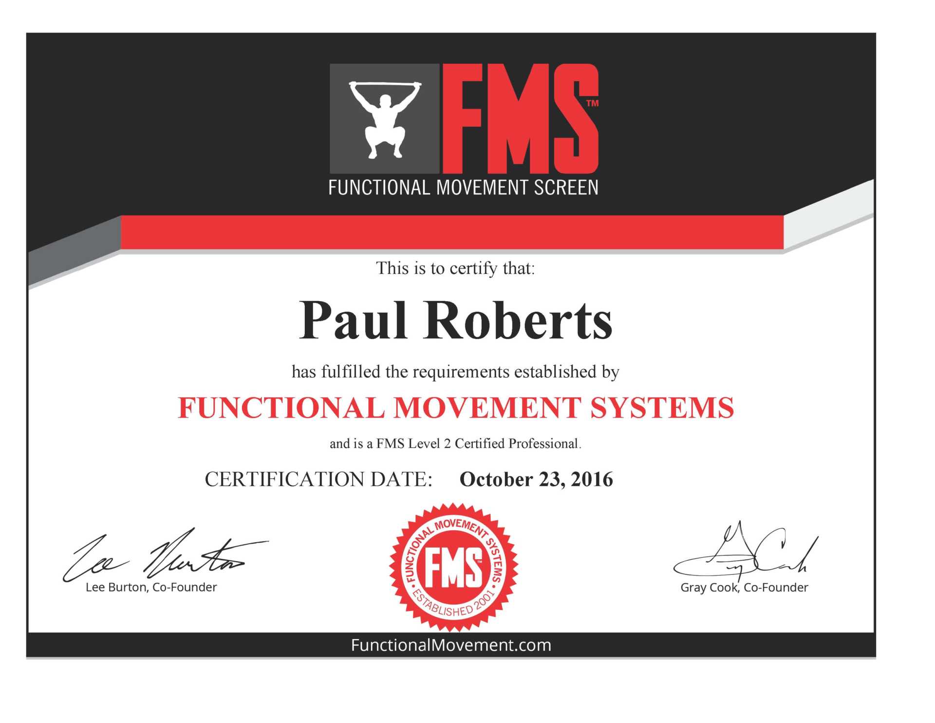 FMS Functional Movement System Level 2 Certification