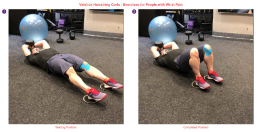 Valslide Hamstring Curl - Exercises for People with Wrist Pain