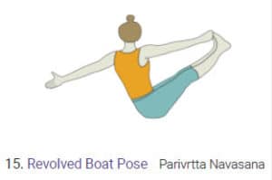 Revovled Boat Pose Parivrtta Navasana Variation