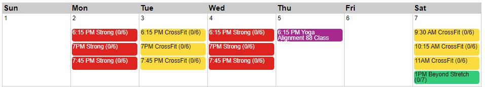 CrossFit Class Schedule Northern VA Gyms