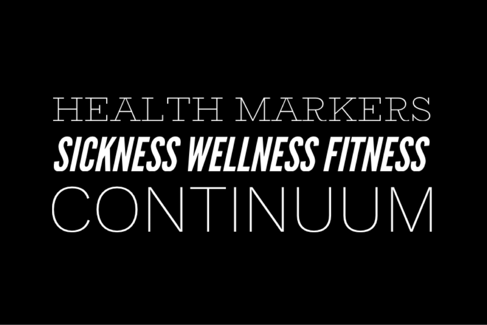 Health Markers Sickness Fitness Continuum