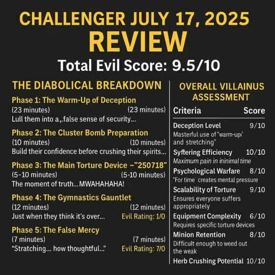 Challenger Workout July 17 2025